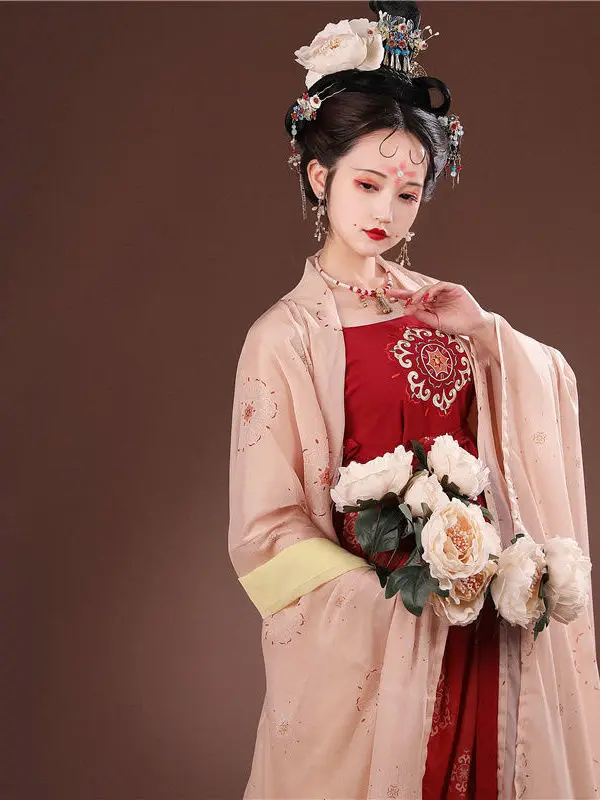 Hanfu Jurk Vrouwen Chinese Traditionele Cosplay Kostuum Tang Dynastie Oude Hanfu Zomerjurk Rode En Groene Podium Dansjurk