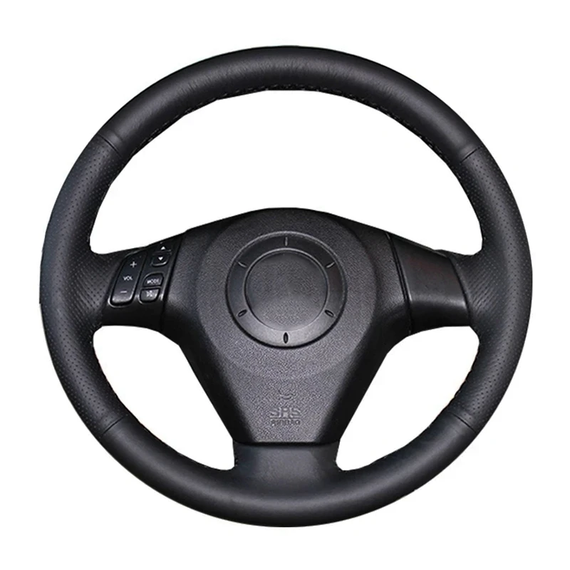 Anti-Slip Car Accessories Black Artificial Leather Braid DIY Car Steering Wheel Cover For Old Mazda 3 Mazda 5 Mazda 6 2003-2009