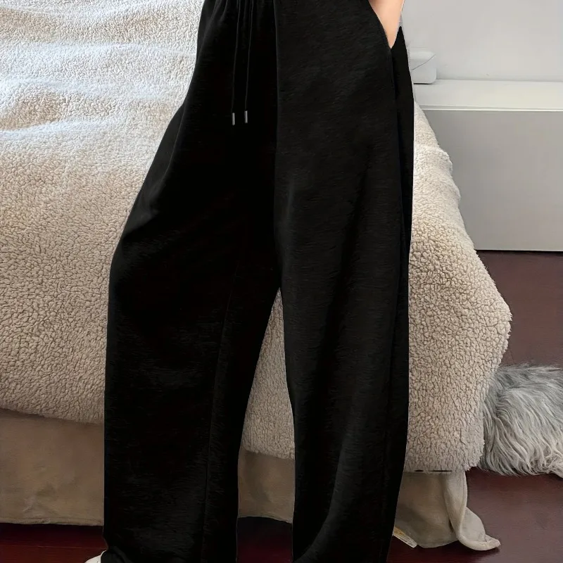 سراويل الركض النسائية غير الرسمية، فضفاضة كاجوال مستقيمة الساق، نمط جديد للخريف والشتاء، سراويل رياضية ترفيهية محايدة #2