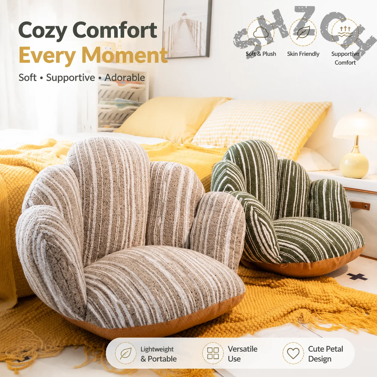 High-Support Tatami Cushion for Floor Sitting, Kids Seat Pad & Lazy Sofa Alternative