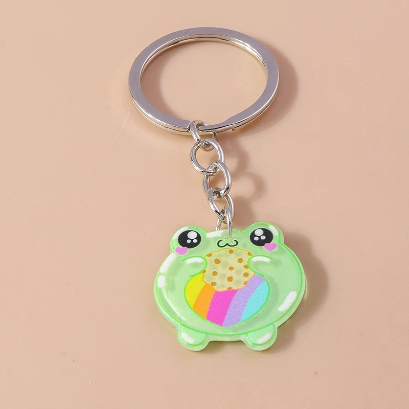 Cute Animal Cat Frog Keychain Charms Men Women Keyring Pendants for Car Key Holder Handbag Decor Handmade Jewelry Gifts