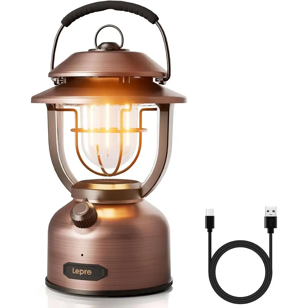 

Rechargeable LED Camping Lantern with 15000mAh Power Bank, 1000LM Adjustable Brightness, Dual-Color Temperature, IPX4 Waterproof