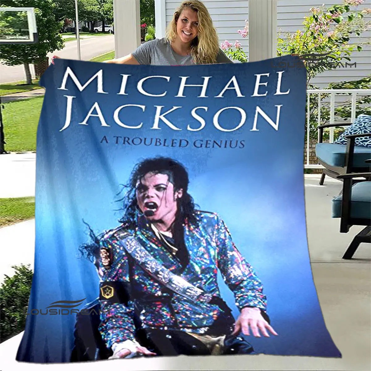 Manta de franela con estampado retro de Michael Jackson, manta cálida suave y cómoda, manta de picnic, forros de cama, regalo de cumpleaños