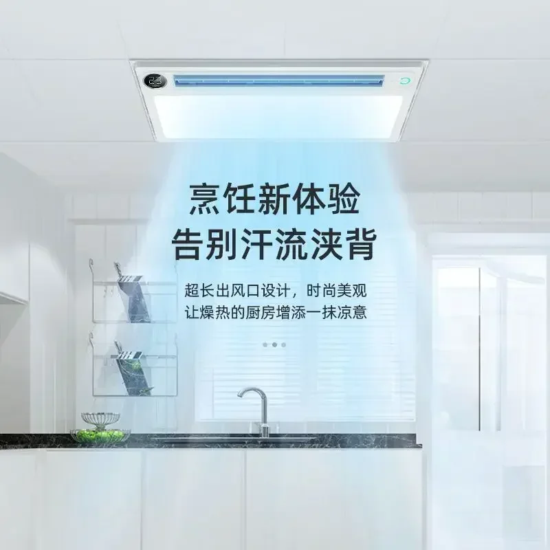 new kitchen  multi-function intelligent blowing lighting two-in-one cooling fan integrated ceiling dual-core cooling machine