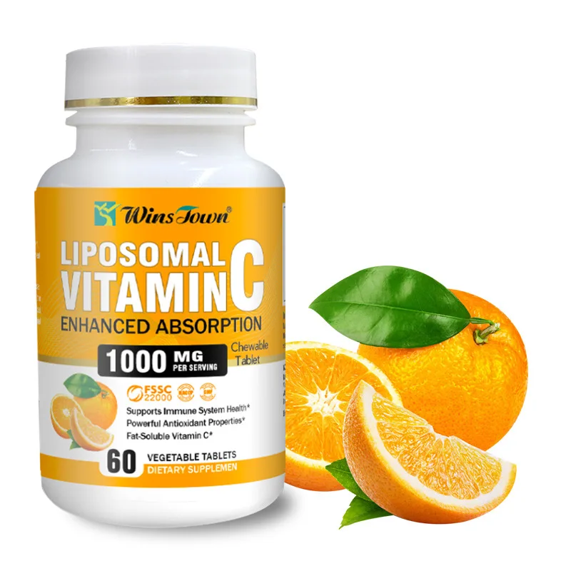 Organic liposomal vitamin C capsules supplement antioxidant support and promote overall immune system health