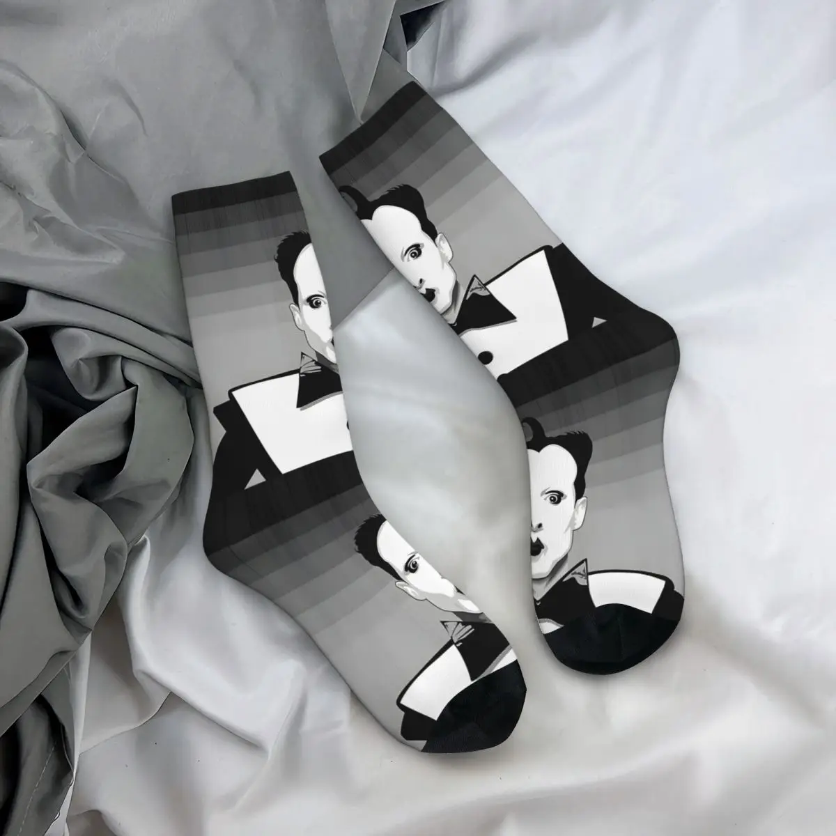 Meia de compressão louco masculino, Harajuku, K-Klaus, Nomi, sem costura padrão, Casual tripulação Sock