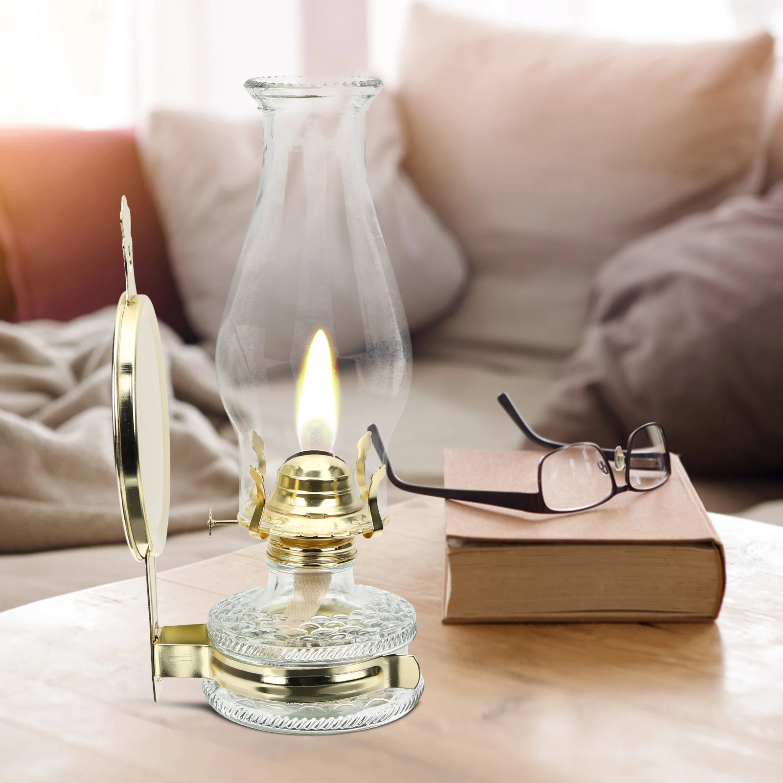 

Retro Lamp Vintage Indoor Rustic Light Oil Lantern Home Decoration Warm Ambiance Power Outage High Grade Material Safe