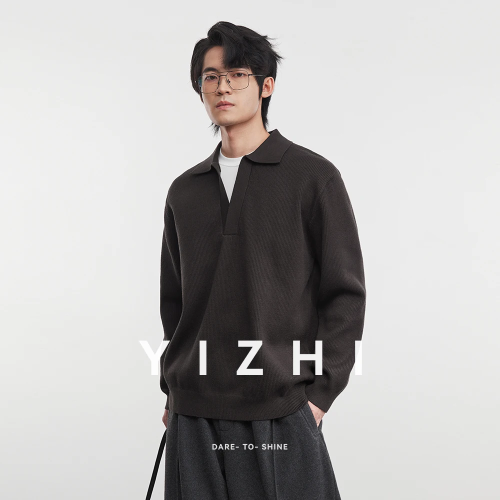 موضة ريترو الرجال وهمية قطعتين بلوزة من الصوف 2025 شتاء جديد التلبيب بلون دافئ طويل الأكمام البلوز العلوي