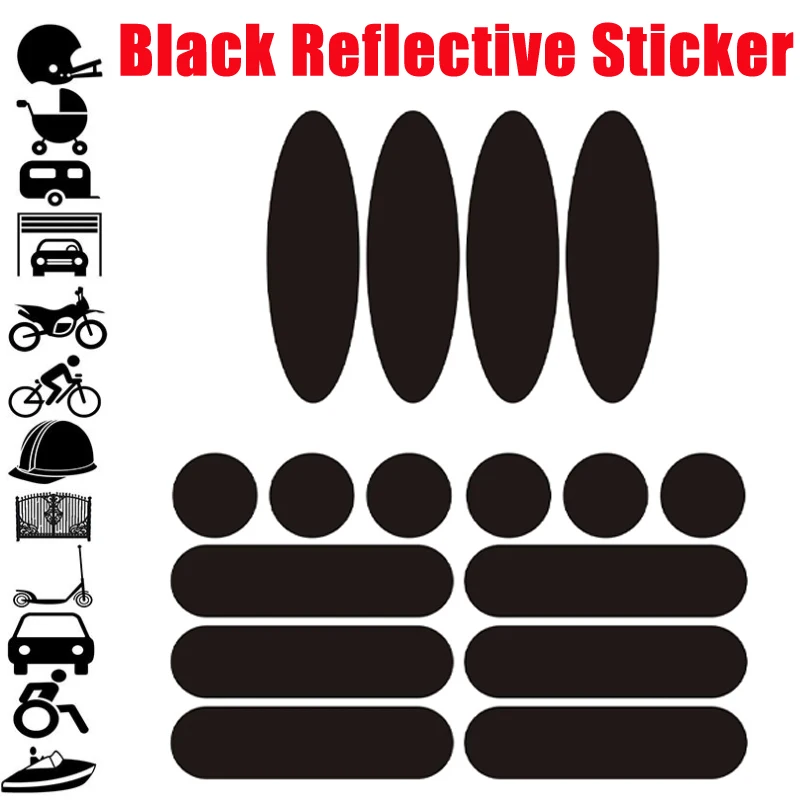 

Black Reflective Stickers Motorcycle Helmet Safety Reflectors Waterproof And Scratch-resistant Stickers Motorcycle Accessories