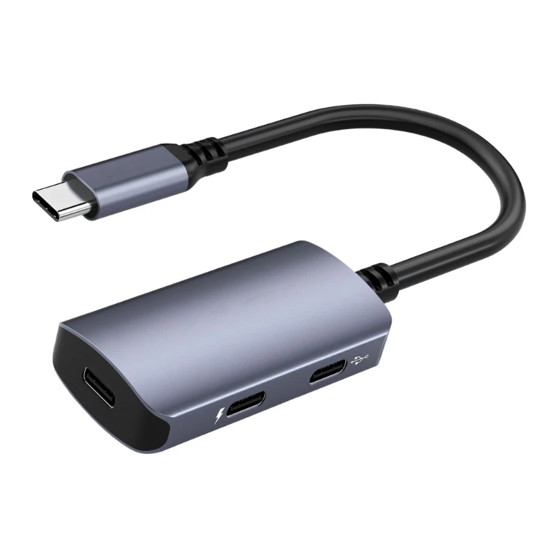 USB C Glasses Display Dock, 3 Port Type C Station with Video Output, Charging Input and USB Data Transfer for Portable Daily