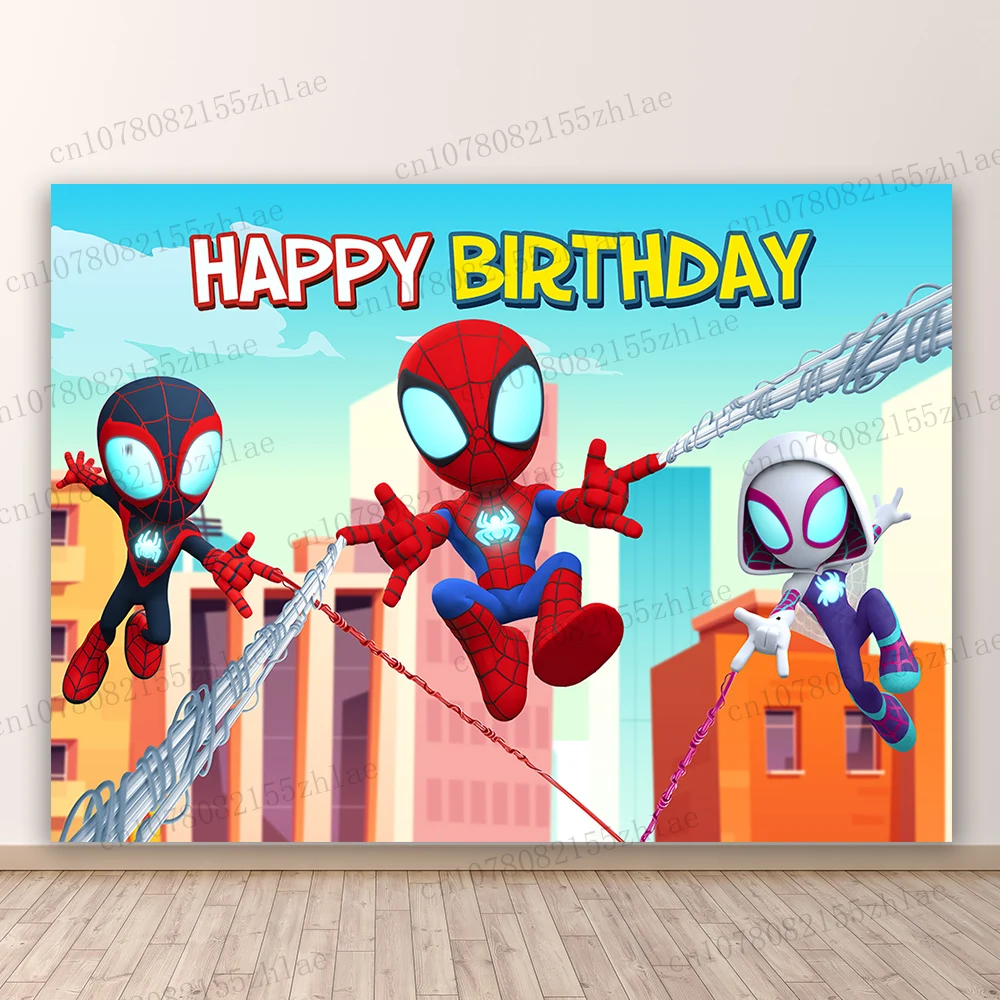 Marvel Avengers Birthday Party Photo Backdrop Baby Shower Photo Background Spider Man Banner Photography Backdrop Decoration