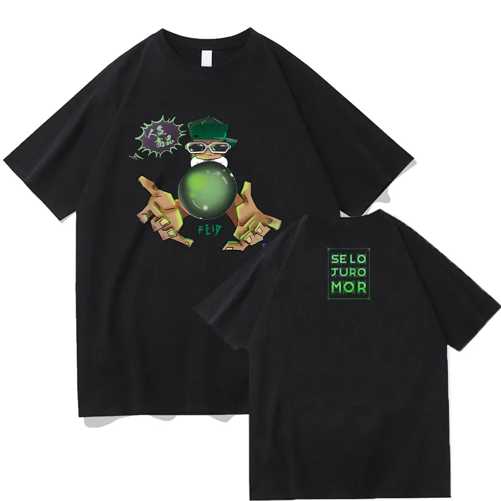 

Rapper Feid Ferxxo SE LO JURO MOR T Shirt Men Women Clothes Vintage T-shirts Cotton O-Neck Oversized T-shirt Hip Hop Streetwear