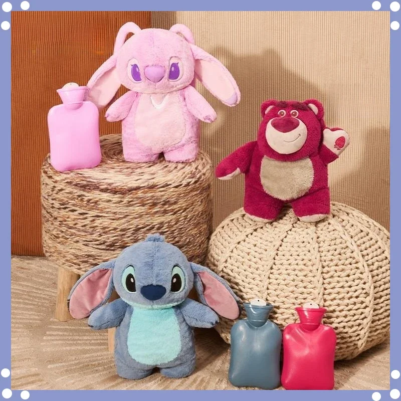 

Disney Stitch Angel Lotso Plush Hand Warm Bottle Hot Water Bottles Winter Portable Warm Hand Bag Toys Christmas Gift