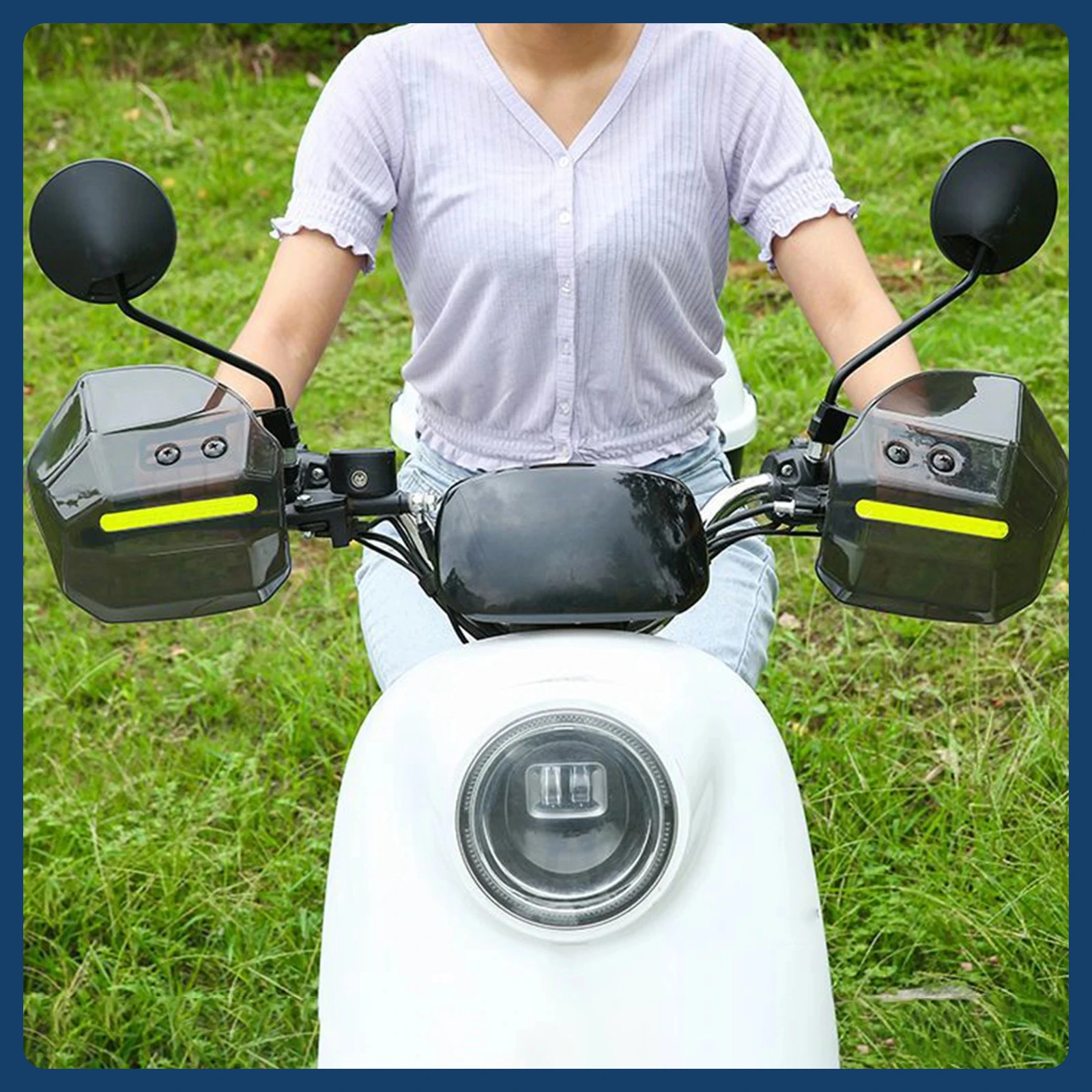 2-piece  Motorcycle Handguards Hand Guards Universal Motorbike Accessories with Reflective Strip Professional Handle Protectors