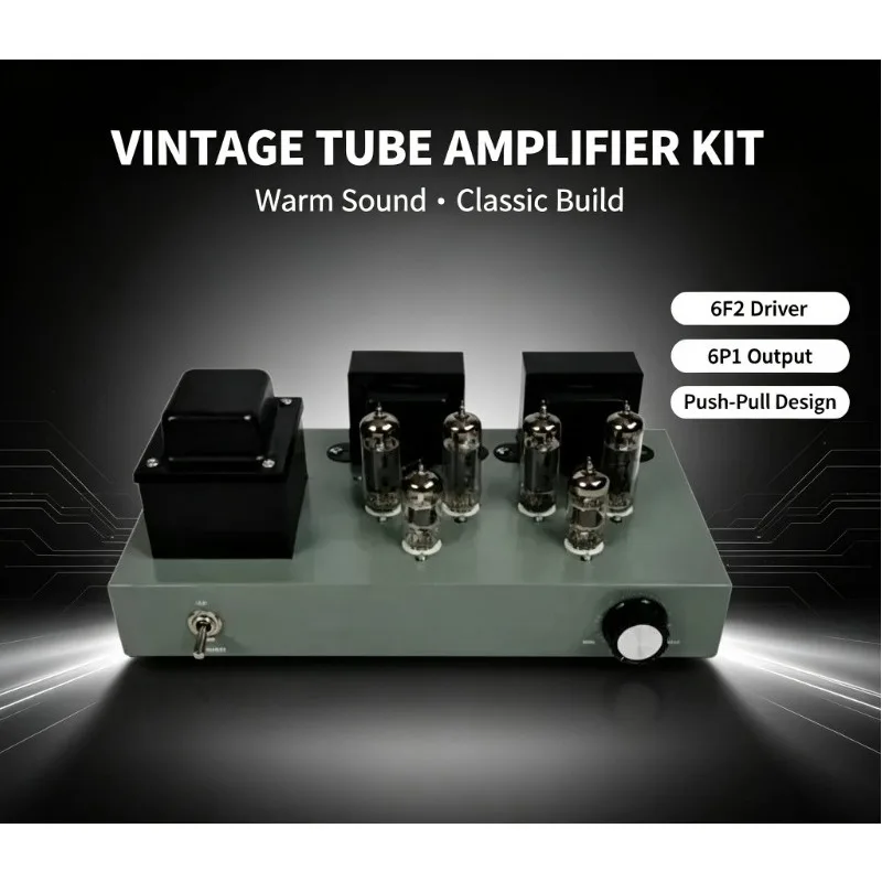6F2+6P1 Push-Pull Vacuum Tube Amplifier DIY Kit HiFi Stereo Valve Audio Power Amp Assembly Set