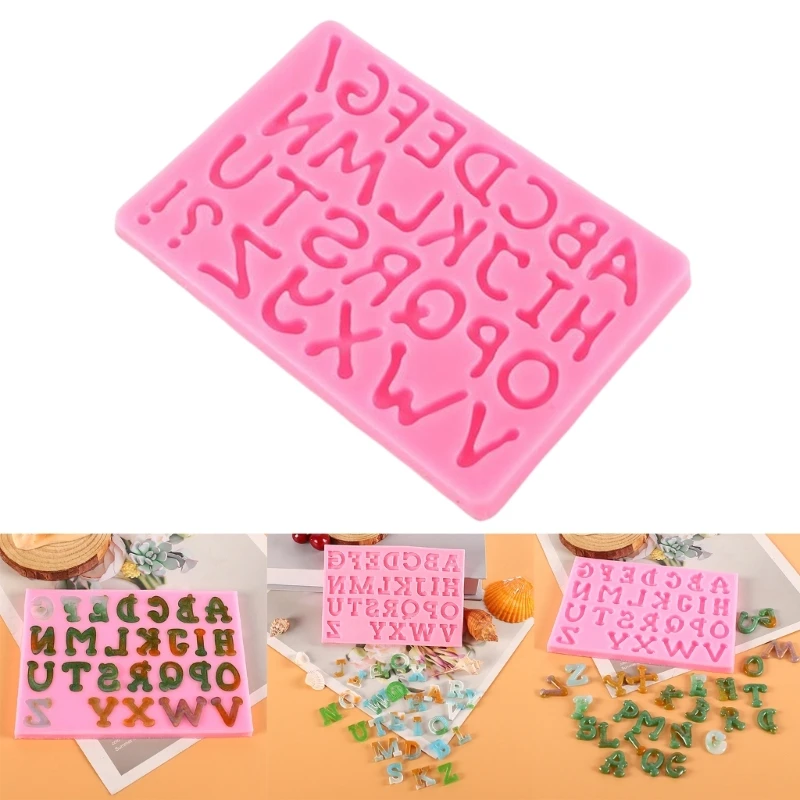 DIY Alphabet Letter Shape Pendants Silicone Mold Keychain Necklace Charms Candy Chocolate Fondant Mould Baking Cake Ornament