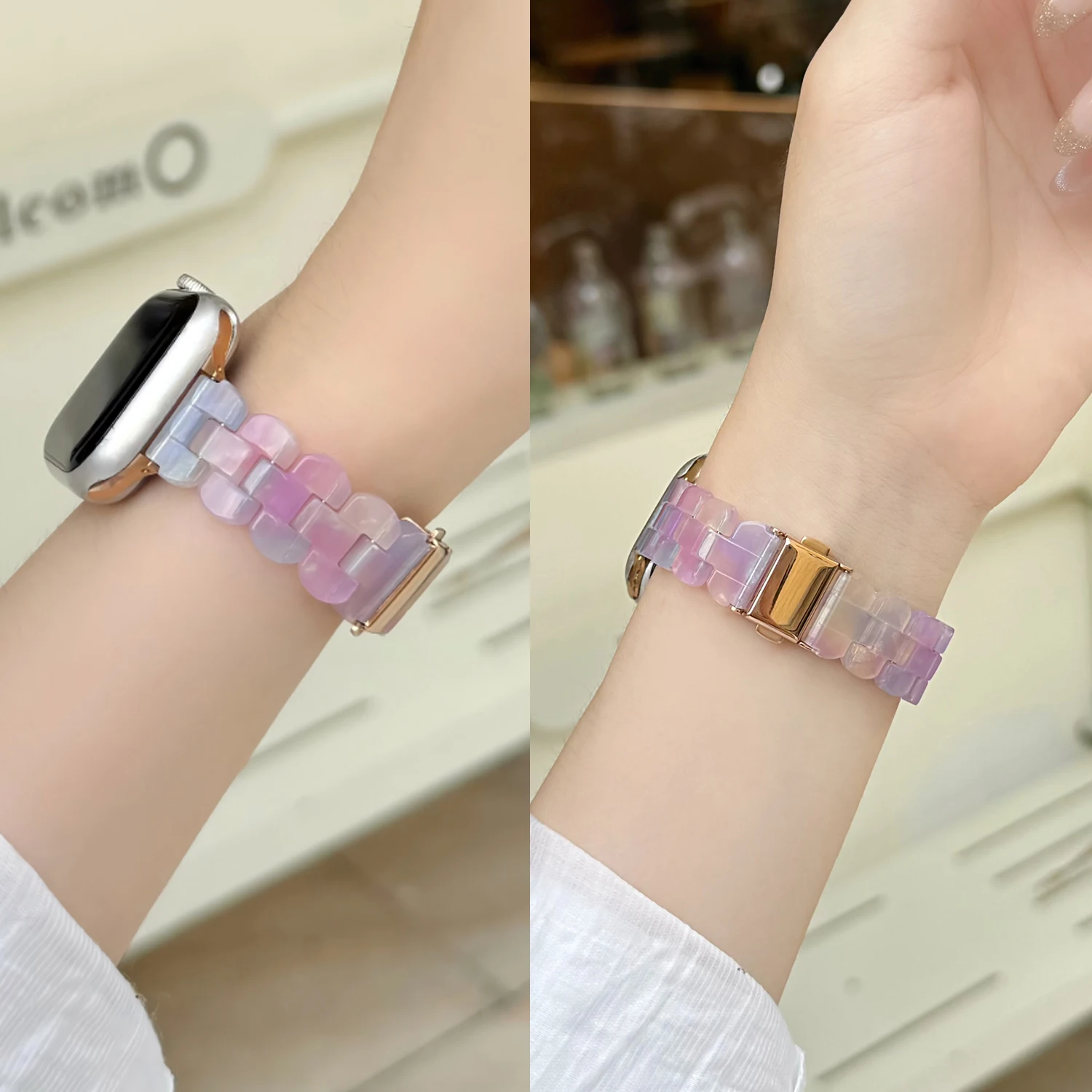 Jelly colored resin strap for Apple Watch S11 10 9 46 45 44 42-38mm girl strap for iwatch 8 7 6 SE-1