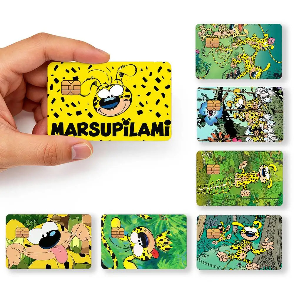 Cute Fun Cartoon M-Marsupilami Creative Bank Card Sticker Covers Chip Cards Credit Card Skins Scratch Protection