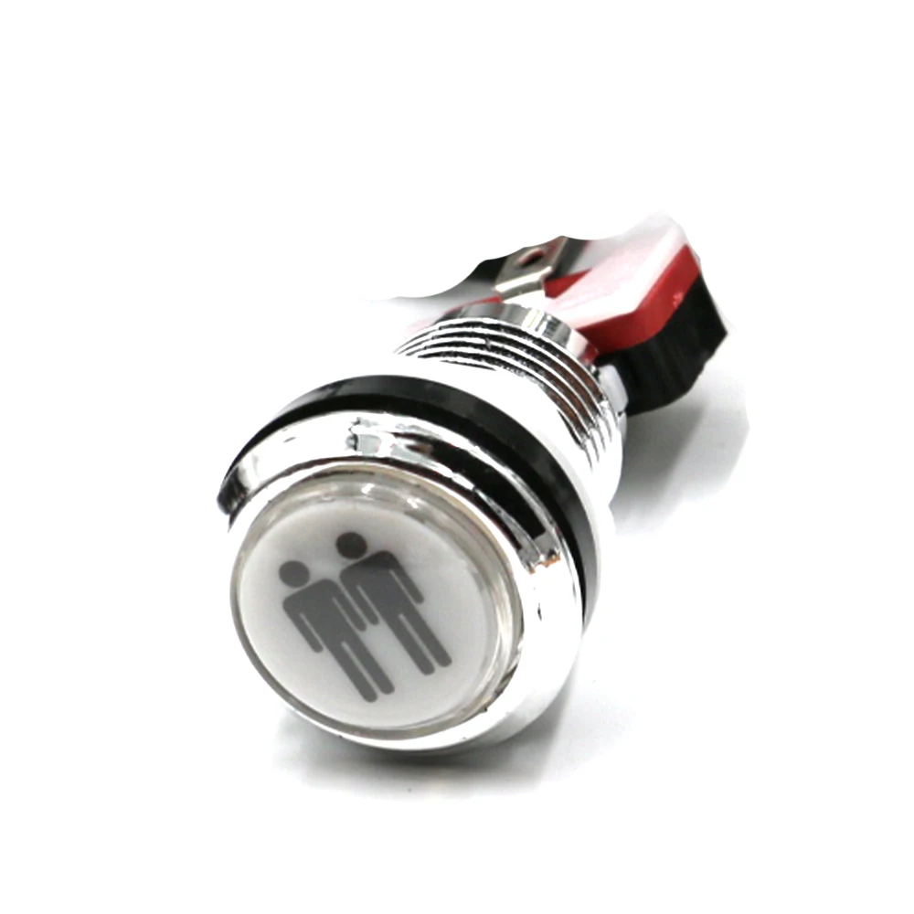 33mm Chrom Push Button12v 5v Led Beleuchtete Münze Wählen PAUSE EXIT START Schalter Arcade Stick Spiel Klaue maschine USB Board Diy – Detail 5