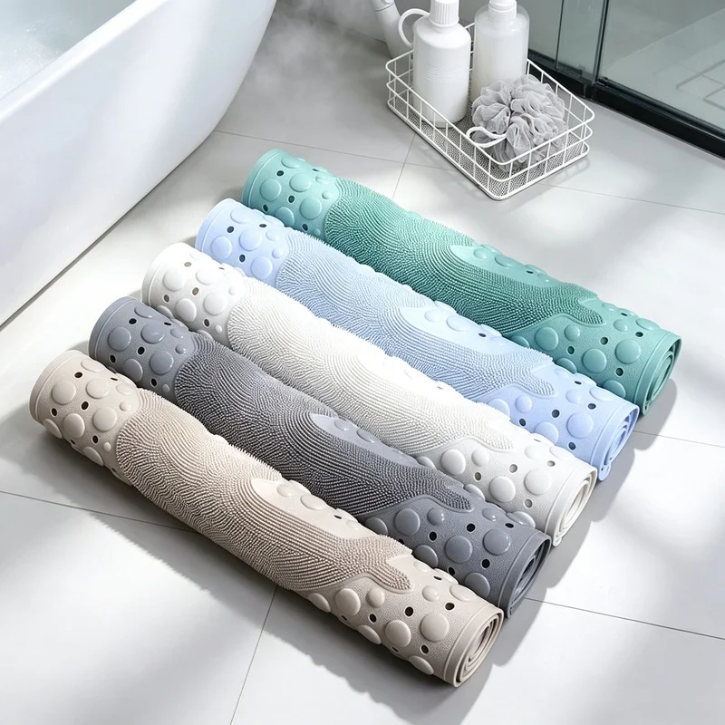 PVC Non-Slip Massage Bath Mat 35×70cm Dolphin Pattern Waterproof Foot Rug For Bathtub Bathroom
