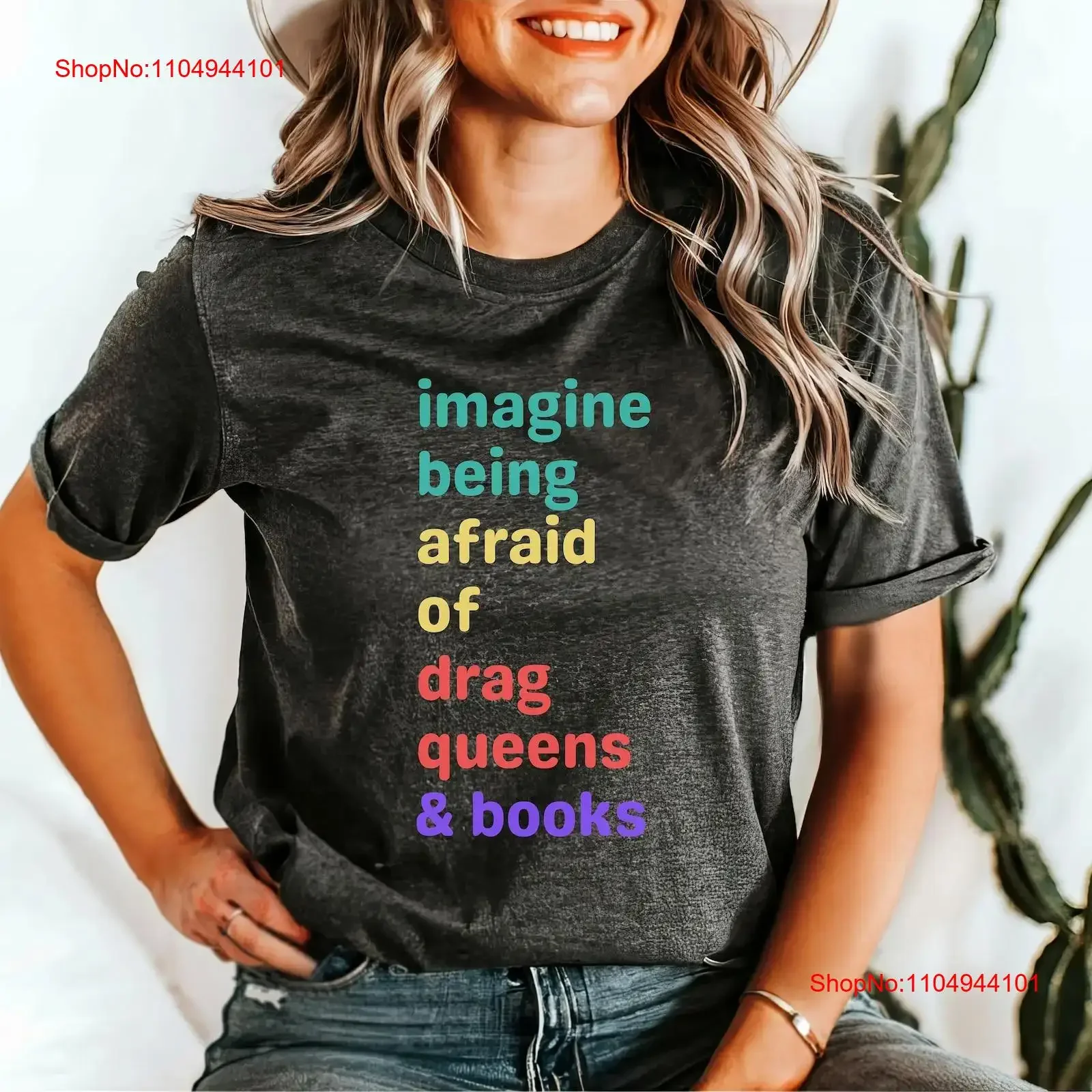 

Футболка Imagine Being Afraid of Drag Queens Books, винтажная стираная модная футболка унисекс, удобная, мягкая, слегка графика