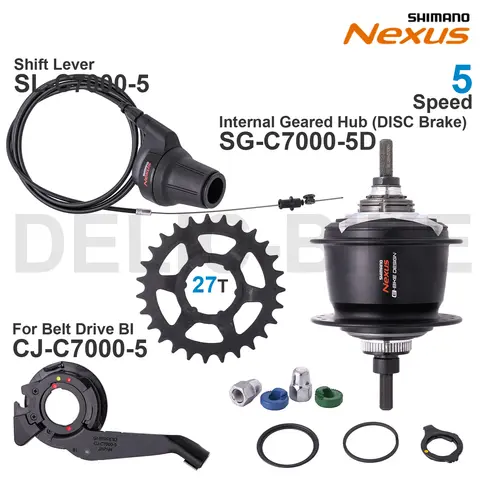 SHIMANO NEXUS C7000 Internal Geared Hub SG-C7000-5D INTER-5E and Shifter SL-C7000-5 CJ-C7000-5 CS-C7000 27T Original Parts