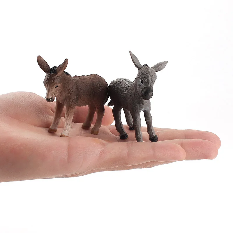 Simulação burro vida selvagem estatueta brinquedo pvc figuras animais decoração de mesa