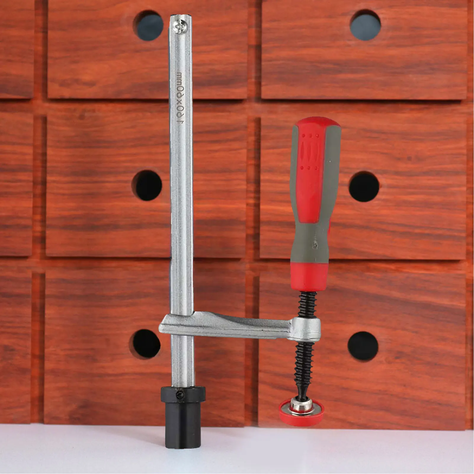 Abrazadera de sujeción para entusiastas del bricolaje, abrazadera de carpintería con orificio de 19mm, abrazadera de cola de milano de 160x60mm para bancos de carpintería