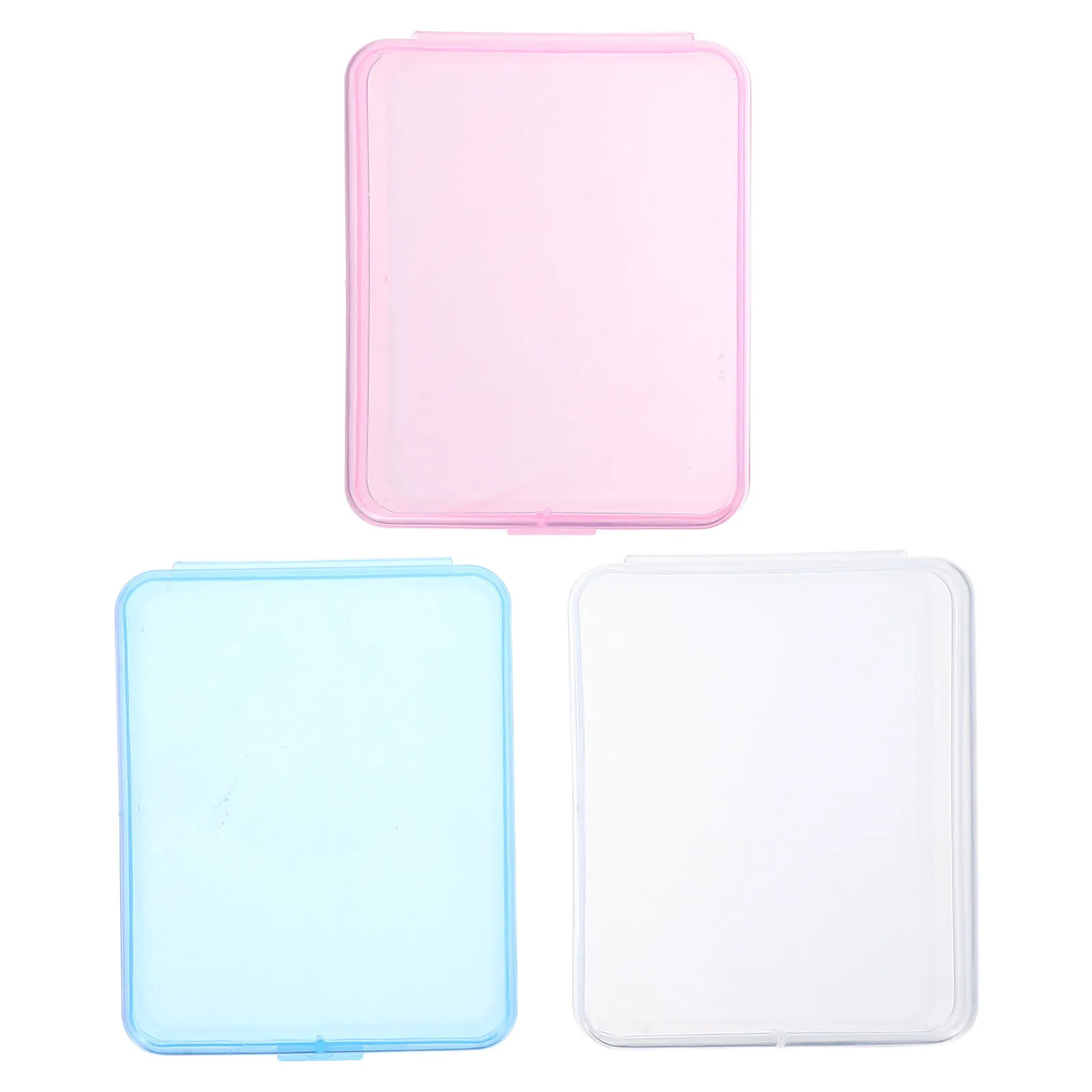 

3Pcs Organizer Set: Portable Travel Makeup Case for Cotton Rounds Swabs Sponges Clear Lid Storage Box Bathroom Vanity