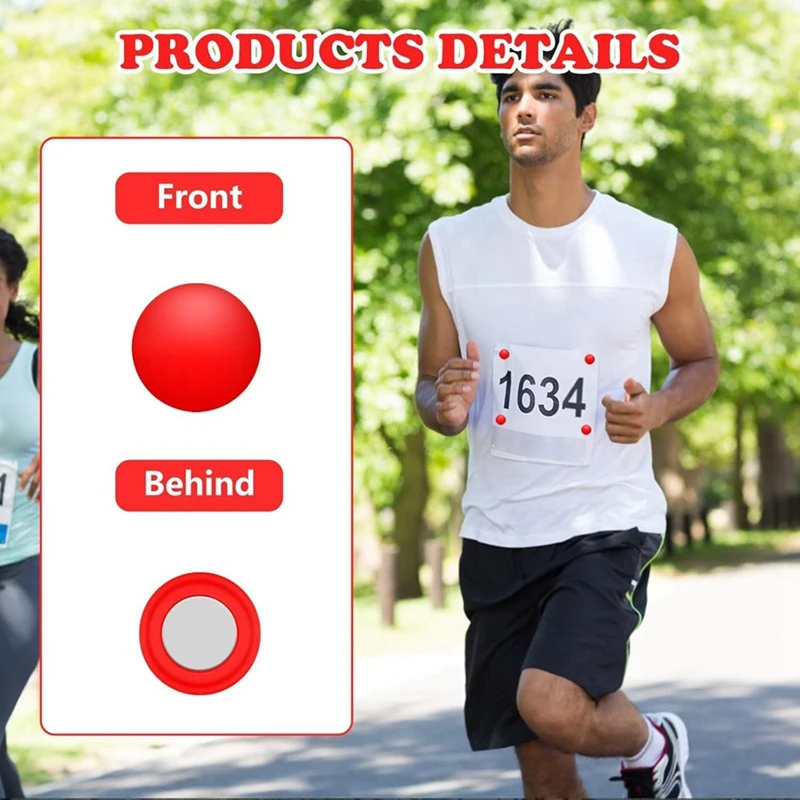 12Pcs Marathon Running Bib Clips Magnets Number Buckle