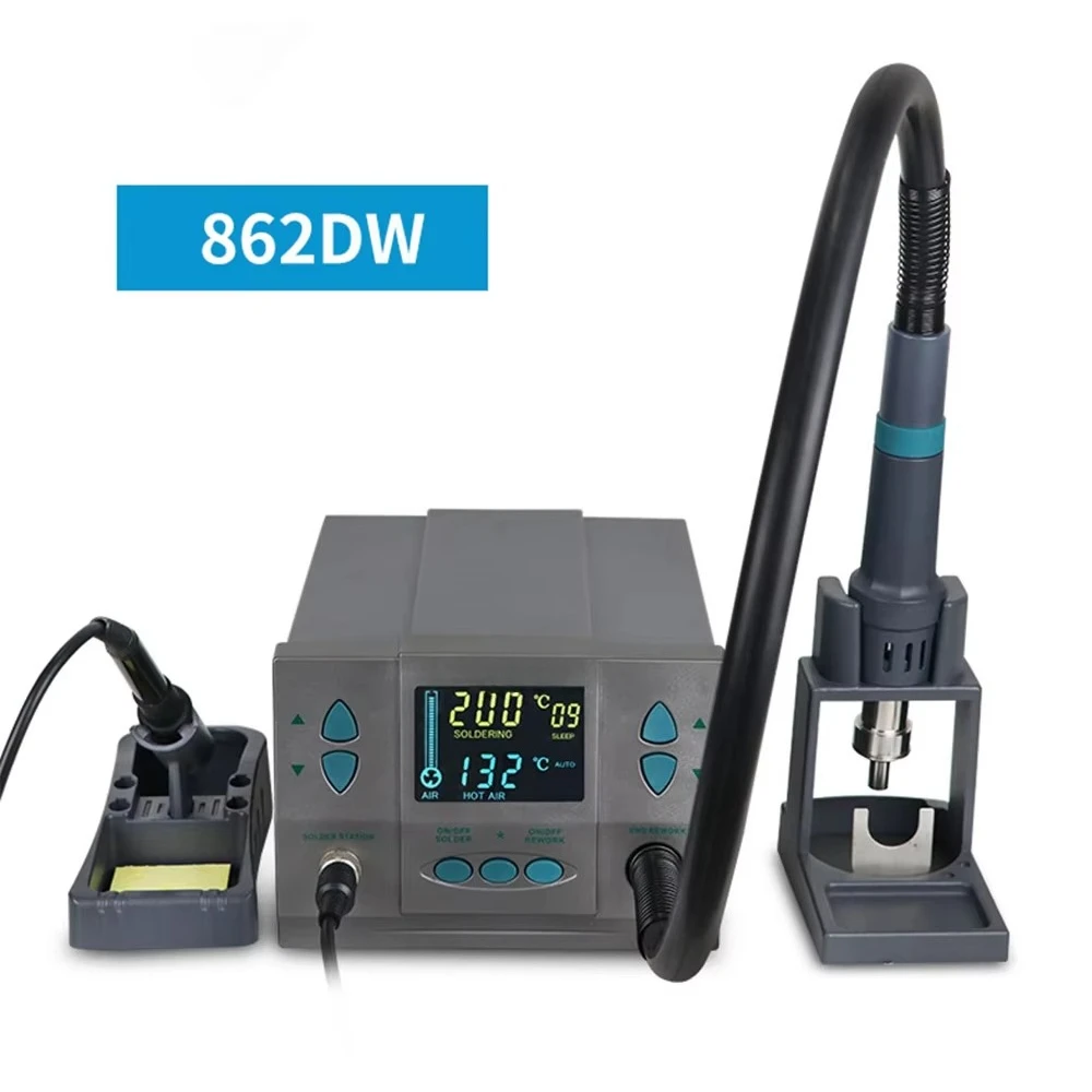 Heat gun lead free hot air soldering station microcomputer temperature Rework Station+7nozzle 861DW Original 1000W 220/110V