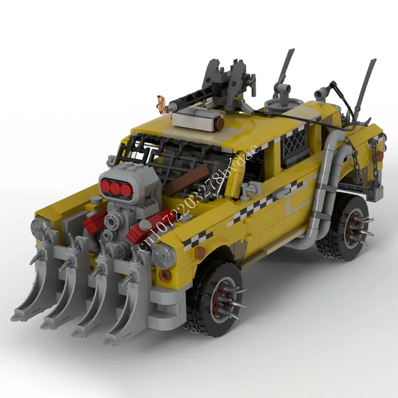 1408 PCS Wasteland Taxi Building Blocks Set Post Apocalyptic Vehicle Model DIY Assembly Gift for Adults Birthday Home Decoration