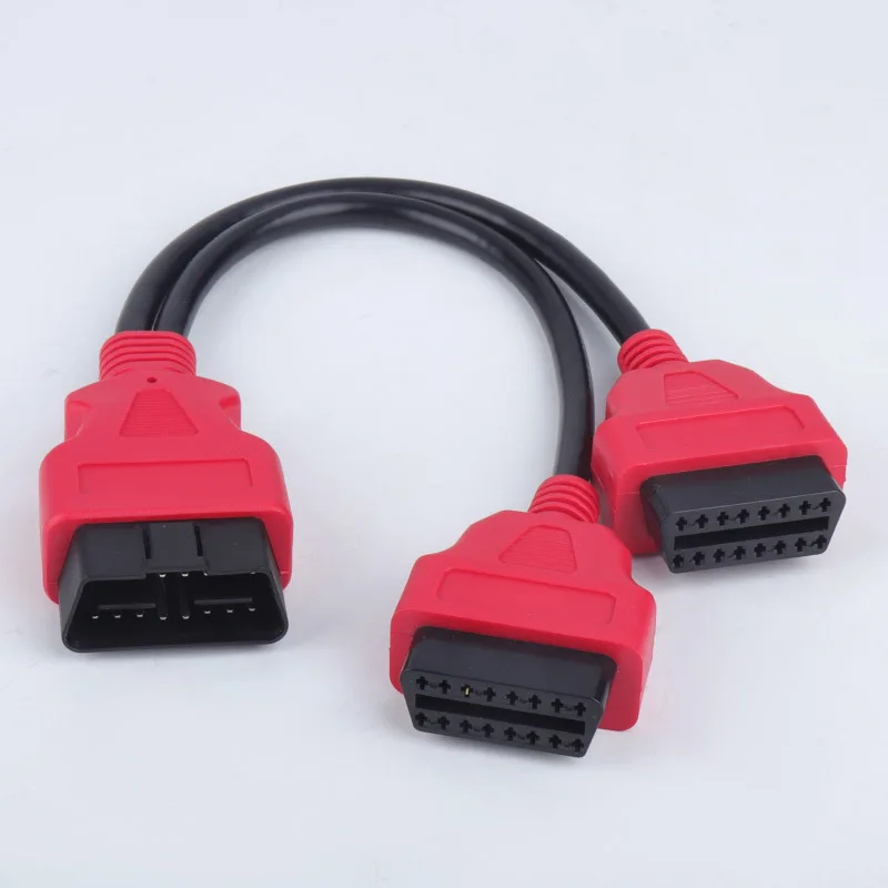 

OBD2 1-in-2 Transfer Line Extension OBD 12V General Purpose 16 Pin Core Splitter for Automobile