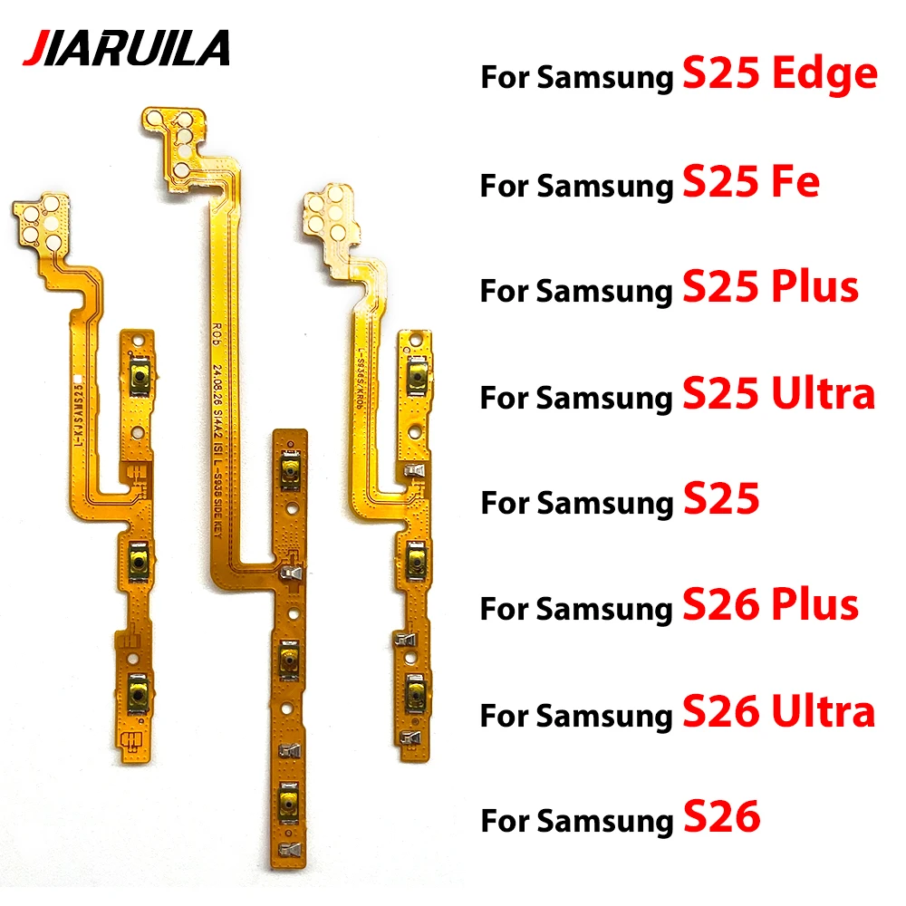 10Pcs , Power On Off Volume Side Button Key Flex Cable For Samsung S26 S23 S24 Ultra FE S22+ S23+ S24+ 5G S25 S901 S711