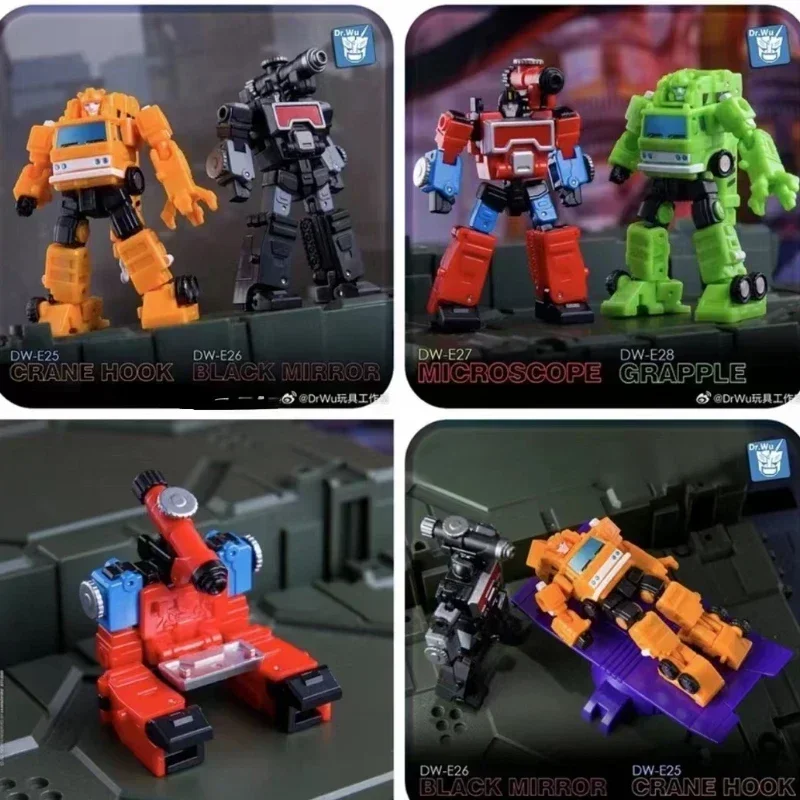 [IN STOCK] Transformation Dr.Wu DW-E25 DW-E26 DW-E27 DW-E28 Black Green Perceptor Grapple Mini Action Figure With Box