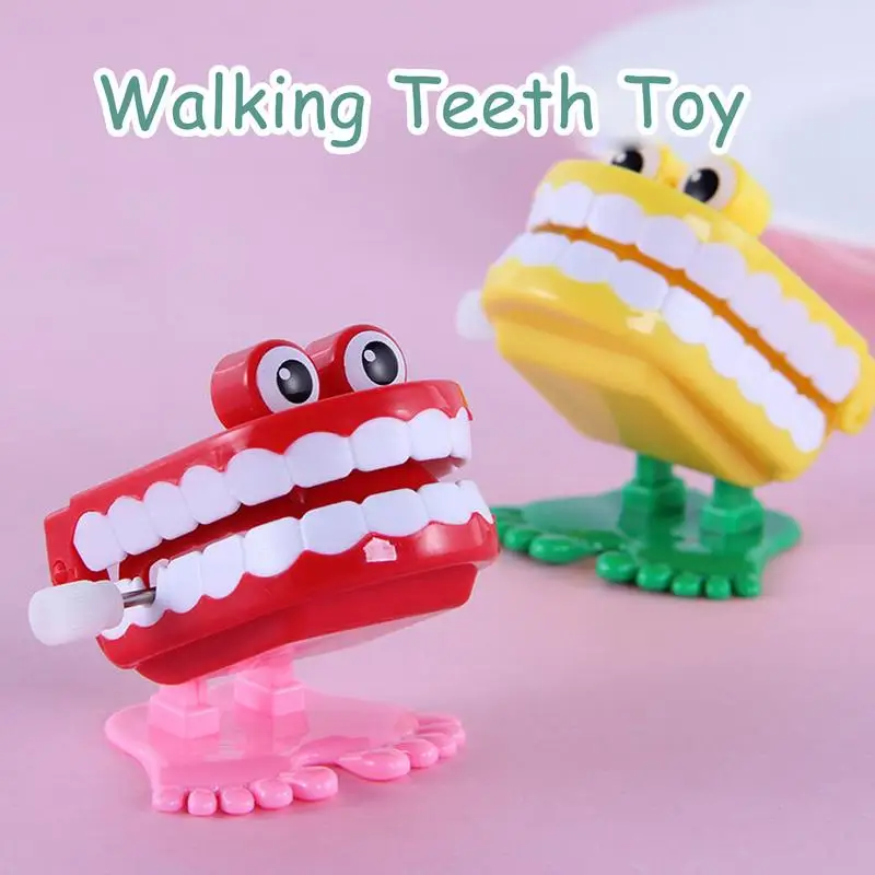 

Creative Walking Teeth Toy Mini Clockwork Jumping Teeth Toys Parent-child Interaction Funny Practical Joke Chomping Wind Up Toy