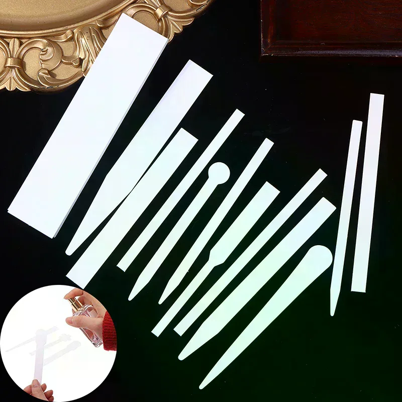 100pcs Perfume Aromatherapy Perfume Essential Oils Tester Strips Fragrance Disposable White Smell Paper Paper Strips Test Paper
