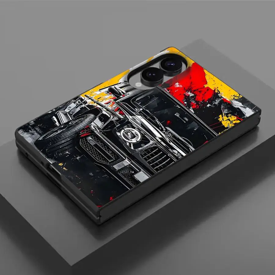 Cartoon Car Pattern Luxury Phone Cover Case for Samsung Galaxy Z Fold8 Wide ZFold Wide ZFold8 Z Fold 8
