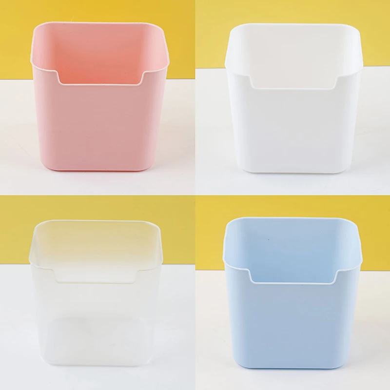 Creative Multifunctional Solid Colour Storage Pen Barrel Dresser Desktop Storage Box Simple Large Capacity Office Supplies