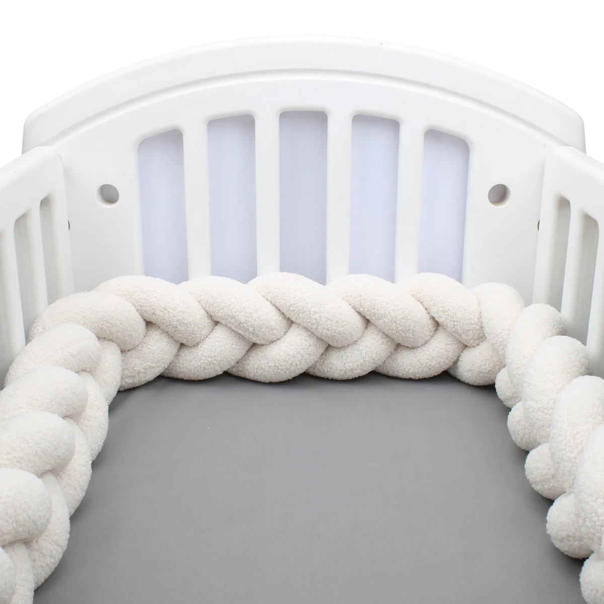 

Newborn Baby Crib Bumper Cot Protector 2M Infant Bedding Set for Babies Boys Girls Braid Knot Pillow Cushion Room Decor