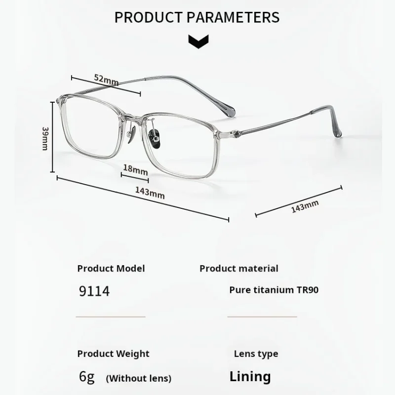 KJDCHD Men Women Ultralight TR90 Prescription Eyewear Rectangular Comfort Optical Glasses Anti-Blue Light Progressive Lenses
