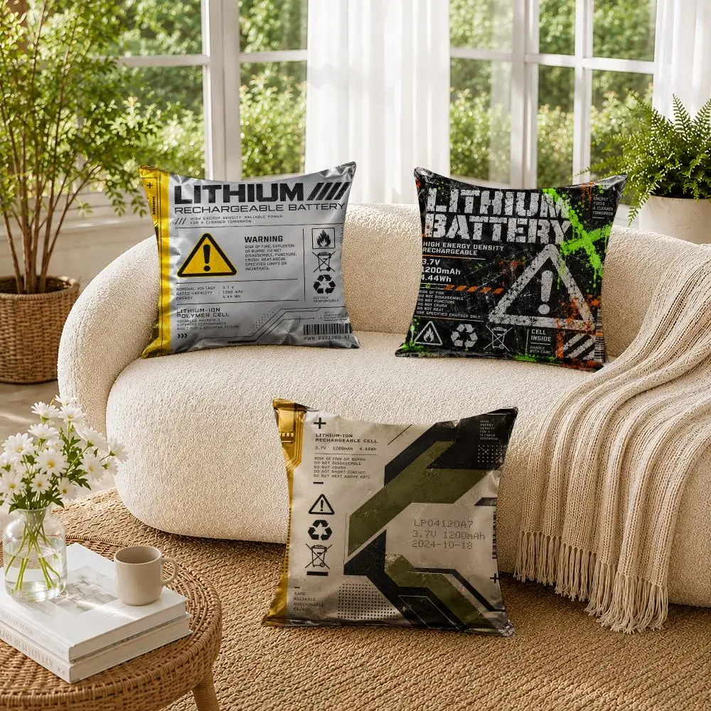 Aertemisi Set Swollen Battery Premium Funny Cushion Cover Soft Pillow Cases Hidden Zipper Cutecore Sofa Bedroom Home Decor Gift