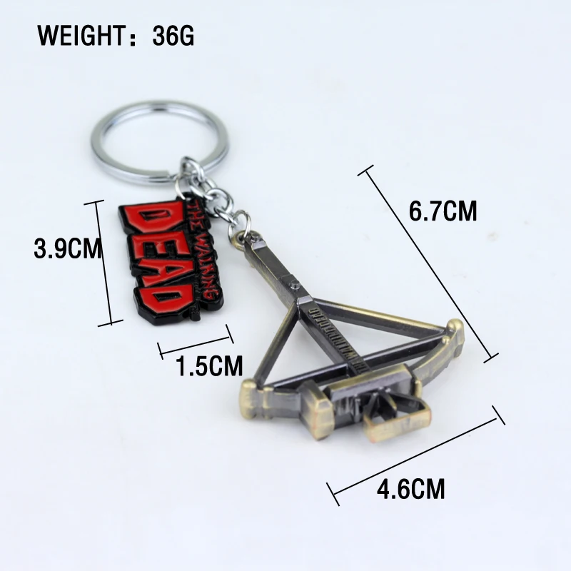 TV Series The Walking Dead Keychain Zombie Survival Horror Crossbow Telescope Axe Model Men Gift Drop Shipping