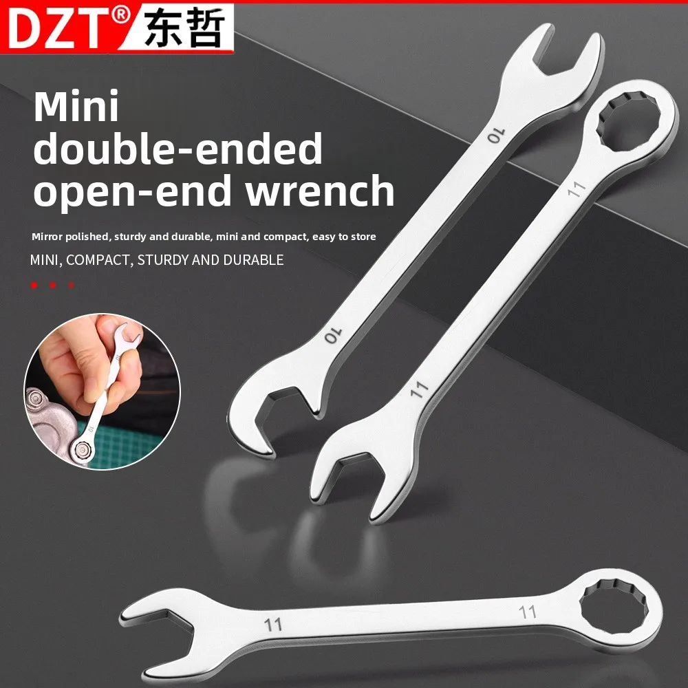 

Mini Stainless Steel Plum Blossom Open Dual-purpose Wrench Set Small Metric and British Elbow Small Wrench Micro Tools