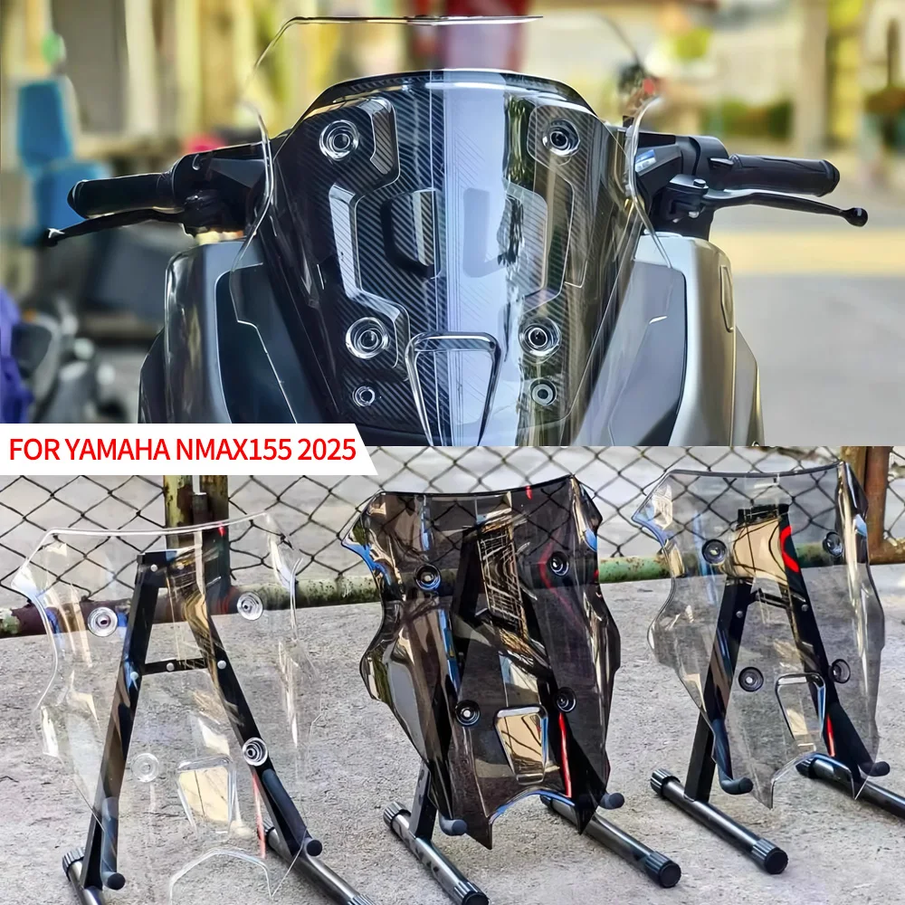 Motorcycle Wind Guard Airflow Deflectors Visor Windshield Windscreen For Yamaha NMAX155 V3 Turbo 2025 N-MAX155 NMAX 155