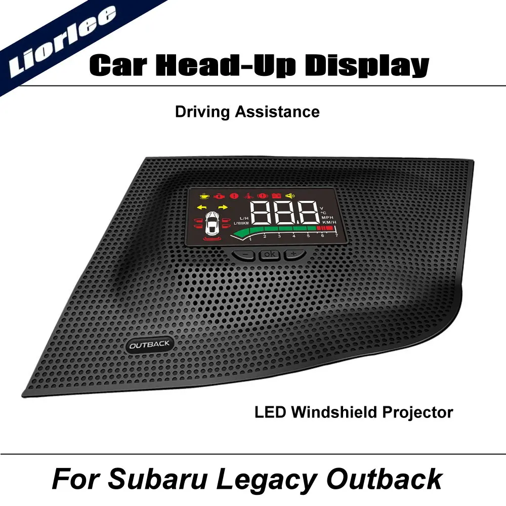 Car LED Projector For Subaru Outback Legacy (BS) 2014-2020 Auto HUD Head-Up Display Windshield Driving Assistance Accessories