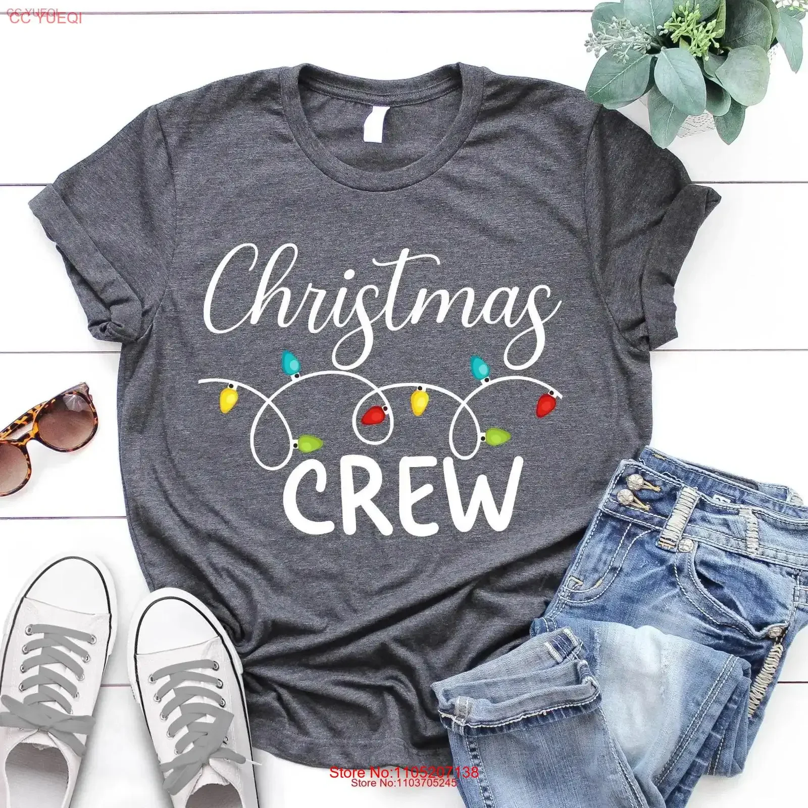 

Christmas Crew T Shirt Family Toddler Holiday vintage Washed Comfortable Stylish Casual Unisex Breathable Slightly streetwear
