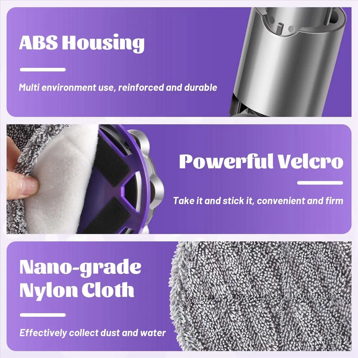 

goodok Electric Wet Dry Mopping Water Mop Head Attachment Compatible for Dyson Vacuum Cleaner V6 Dc58/Dc59/Dc62 Model