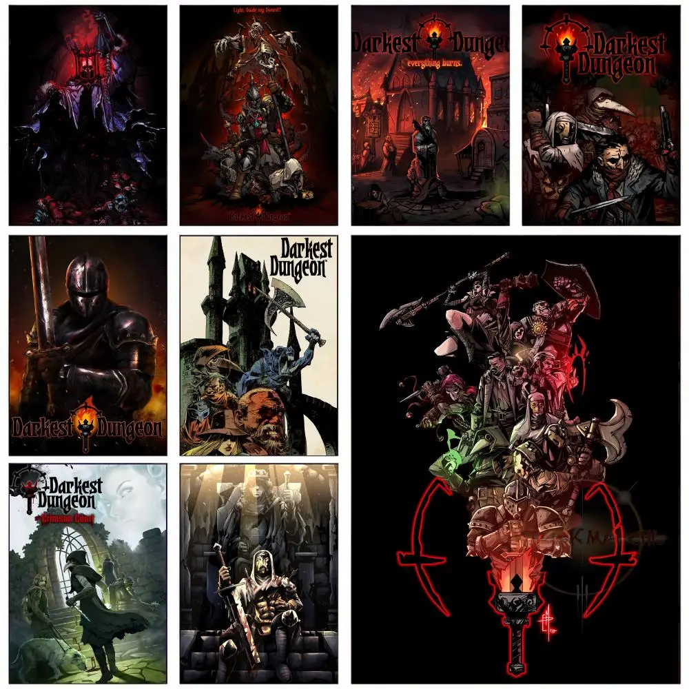 ملصق D-Darkest Dungeon للمكتب وغرفة النوم والقهوة وديكور المنزل وملصقات جمالية متينة مقاومة للماء جدار الفن HD