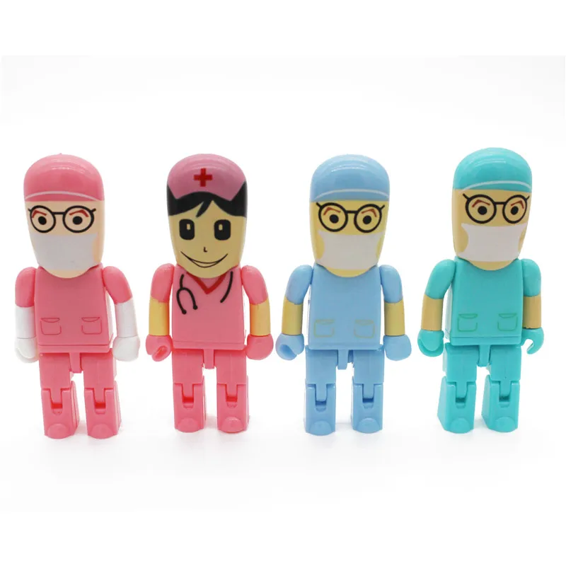 JASTER Cartoon Doctor USB 2.0 pendrive 128GB silikonowe prezenty dla dzieci 64GB kreatywny prezent pendrive prieve 32GB